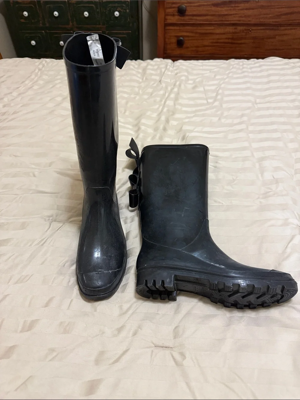 Capelli of New York Black Tall and Short Rain Boot Set